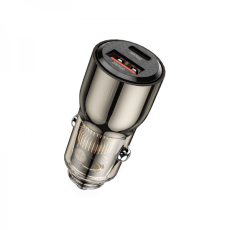 شاحن سيارة WIWU WI-QC012 95 وات PD+QC KIRSITE GEEK FAST USB+TYPE-C - أسود شفاف