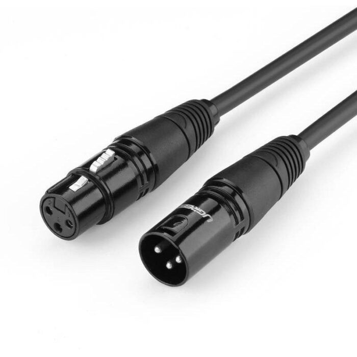 يوجرين كابل تمديد ميكروفون XLR، 2م - أسود