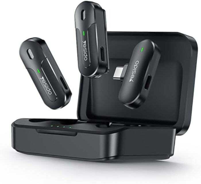 ميكروفون لافاليير لاسلكي من Yesido Kr17 مع مستقبل من النوع C | Signals Electronics ميكروفون لافاليير لاسلكي من Yesido KR17 مع مستقبل من النوع C
