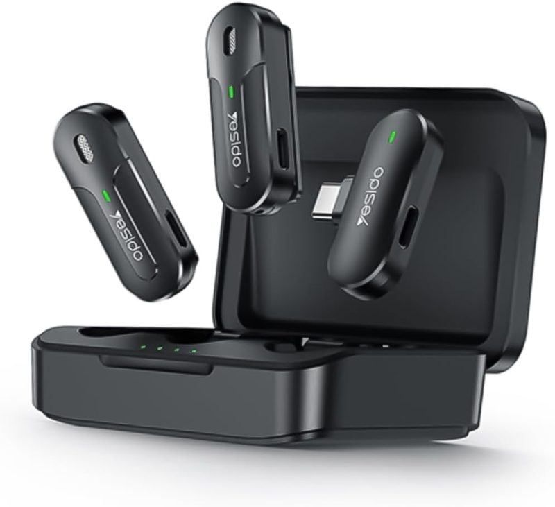 ميكروفون لافاليير لاسلكي من Yesido KR17 مع مستقبل من النوع C