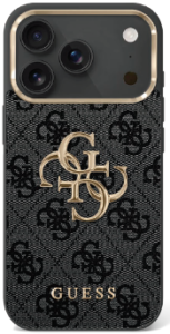 كفر GUESS الأصلي جلد ايفون 17 برو  Gold CAMERA FRAME