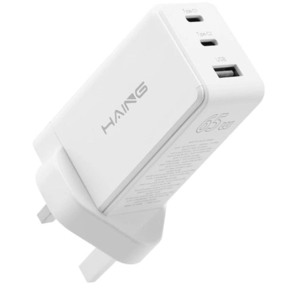 Haing Ah65 65W Pd 3.0 Gan Charger With 3 Ports &Amp; Foldable Adapter | Signals Electronics Haing AH65 65W PD 3.0 GaN Charger with 3 Ports & Foldable Adapter