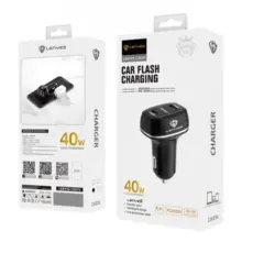 Lenyes CA876-TC PD 30W Car Charger with Type-C Cable – Black