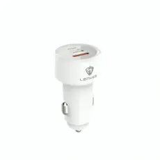 LENYES CA878 Car Charger – 38W Fast Charging – White