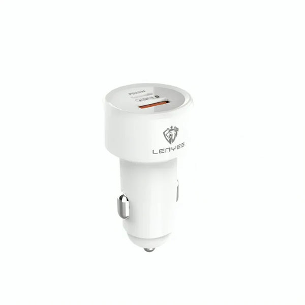 Lenyes Ca878 Car Charger – 38W Fast Charging – White | Signals Electronics LENYES CA878 Car Charger – 38W Fast Charging – White