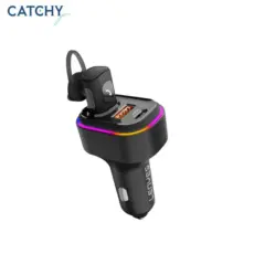 Lenyes CA889 Dual Port Car Charger – Type-C + USB – Black