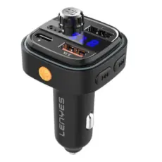 Lenyes CA900 3-Port Fast Car Charger – USB-A + Type-C – Black