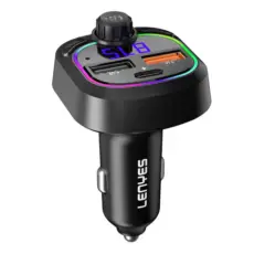 Lenyes CA902 Fast 3-Port Car Charger – USB-A + USB-C PD – Black