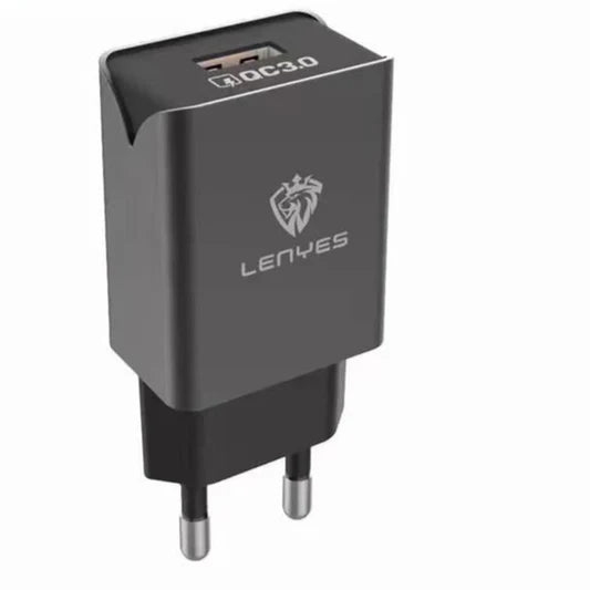 Lenyes Lch086-1Qc – Fast Wall Charger With Type-C Cable (Black) | Signals Electronics Lenyes LCH086-1QC – Fast Wall Charger with Type-C Cable (Black)