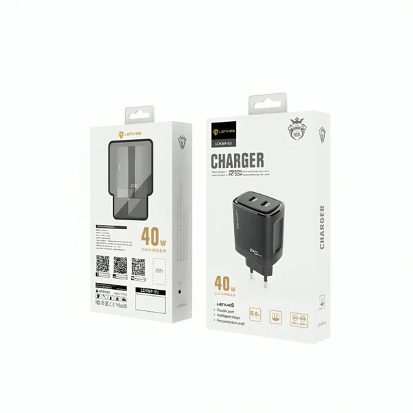 Lenyes Lch369-Eu – High-Speed Wall Charger (Black, Eu Plug) | Signals Electronics Lenyes LCH369-EU – High-Speed Wall Charger (Black, EU Plug)