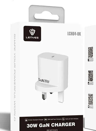 Lenyes Lch64-Uk – 30W Gan Type-C Fast Charger (White, Uk Plug) | Signals Electronics Lenyes LCH64-UK – 30W GaN Type-C Fast Charger (White, UK Plug)