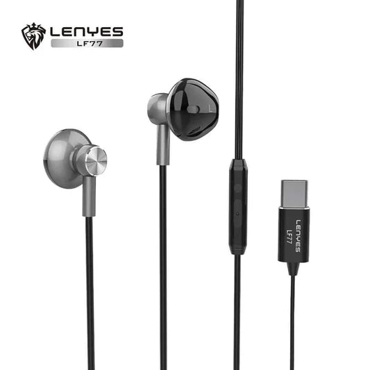 Lenyes Lf77 Type-C Earphones – Hifi Sound &Amp; Built-In Mic | Signals Electronics Lenyes LF77 Type-C Earphones – HiFi Sound & Built-in Mic