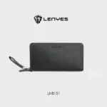 LENYES LHB1501 Card Holder – Slim Black Leather Wallet